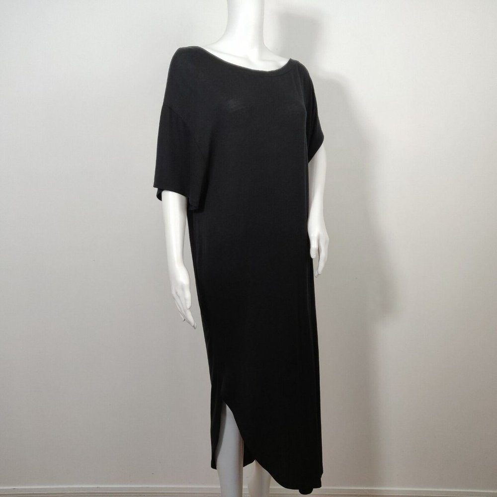 FREE PEOPLE Beach Tunic Midi Dress Size XS Black Stretch Slouchy Casual Relaxed - Picture 6 of 9